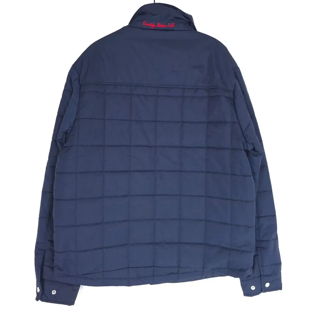 ROBERT GRAHAM New Quilted Jacket LARGE‎ Navy Lightweight Snap Front RG-115